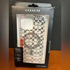 NWT COACH  Embossed Logo iPhone 15 PRO MAX Compatible with MagSafe.